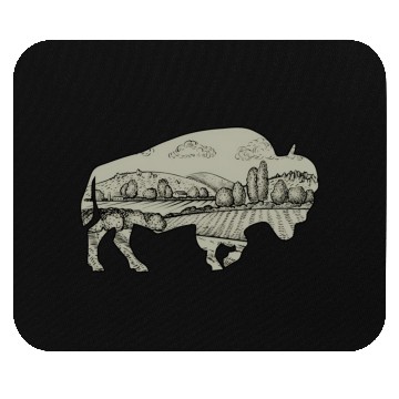Discover Landscape Buffalo Bison Mouse Pads