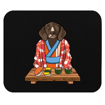 Discover Kawaii Japanese German Shorthaired Pointer Kimono Mouse Pads