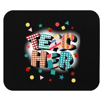 Discover Teacher typography Mouse Pads