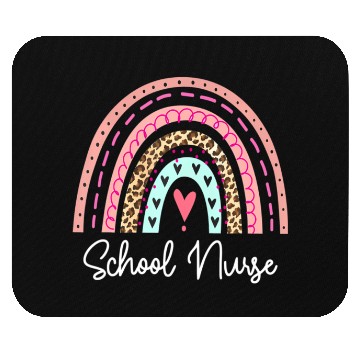 Discover School Nurse Rainbow Leopard Back To School Apprec Mouse Pads