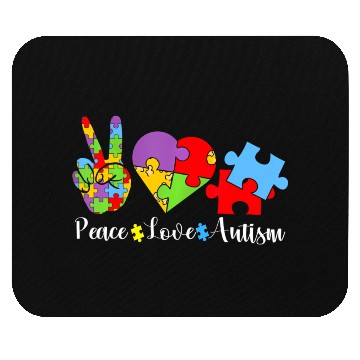 Discover Peace Love Autism Puzzle In April We Wear Blue For Mouse Pads