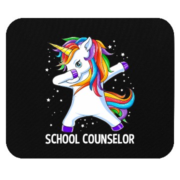Discover School Counselor Dabbing Unicorn Back To School Fu Mouse Pads