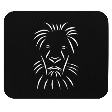 Discover Lion head Drawing white Mouse Pads