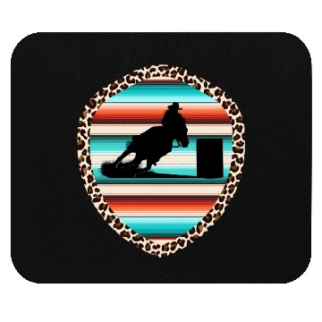 Discover Horse Barrel Racing Serape Leopard Pattern Rodeo Mouse Pads