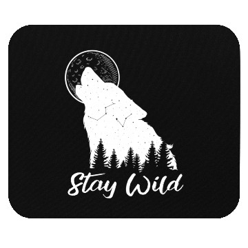 Discover Wolf Stay Wild Outdoor Wolves Mouse Pads