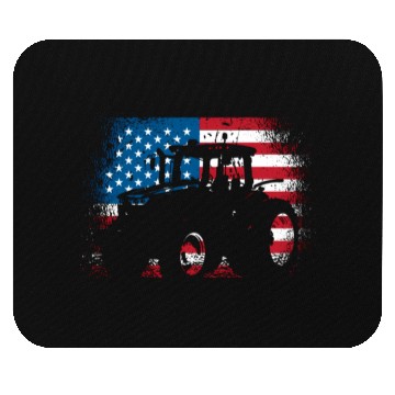 Discover Tractor Usa Flag For Patriotic Farmer Mouse Pads