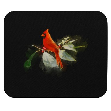 Discover Wild Red Cardinal Bird Mouse Pads