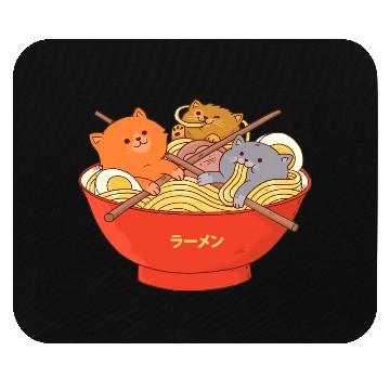 Discover Kawaii Anime Cat Japanese Ramen Noodle Mouse Pads