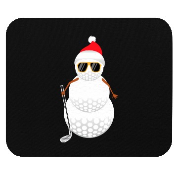 Discover Santa Snowman Golf Ball Golfer Mouse Pads