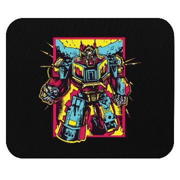 Discover Red Mouse Pads Retro Style 90s Cartoon Comic Hero Robot