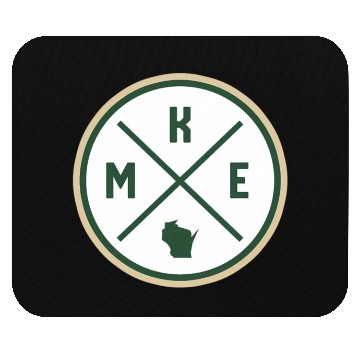 Discover Milwaukee Circle Patch Green Mouse Pads