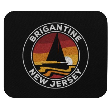 Discover Brigantine New Jersey Sailboat 70S Sunset Mouse Pads