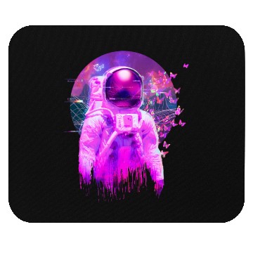 Discover Vaporwave Retrowave Astronaut Space Butterflies Mouse Pads