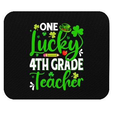 Discover Saint Patrick'S Day One Lucky 4Th Grade Teacher Mouse Pads