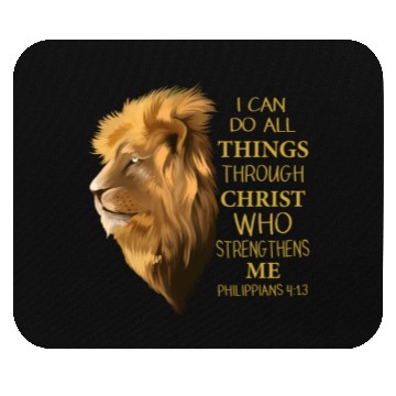 Discover Philippians 4 13 Religious Lion Verses Christian Mouse Pads