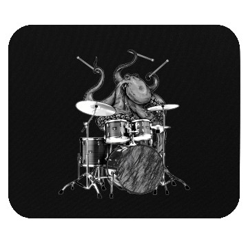 Discover Octopus Playing Drums Drummer Ocean Creature Band Mouse Pads