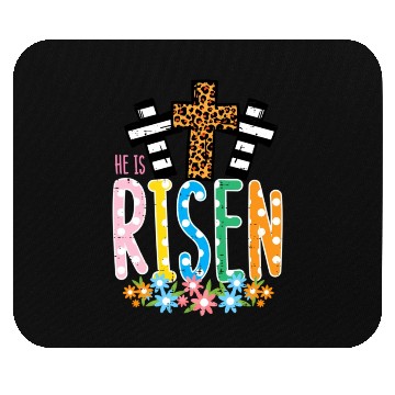 Discover He Is Risen Leopard Cross Easter Jesus Religious Mouse Pads