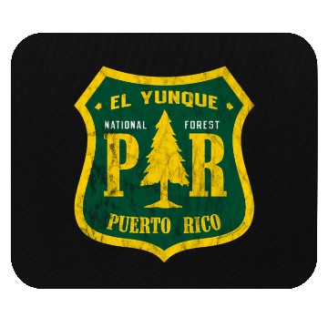 Discover El Yunque National Forest Puerto Rico Shield Look Mouse Pads