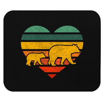 Discover Mama Bear One Cub Heart Mothers Day Mouse Pads