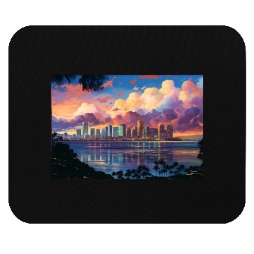 Discover Anime Honolulu A Vibrant Anime Inspired Skyline Mouse Pads