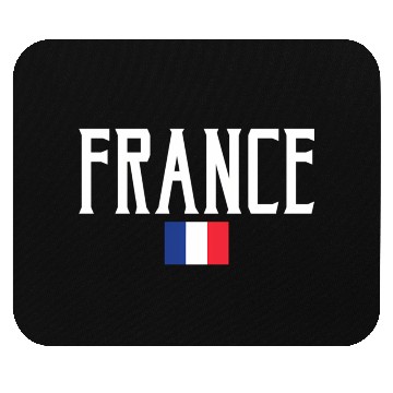 Discover France Flag White Text Mouse Pads