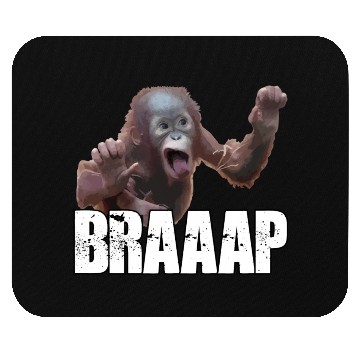 Discover Braaap Monkey Face Riding A Motocross Mouse Pads