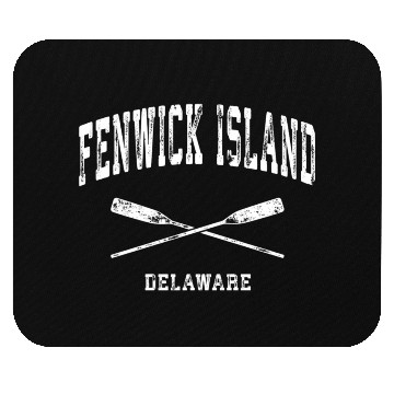 Discover Fenwick Island Delaware Nautical Crossed Oars Mouse Pads
