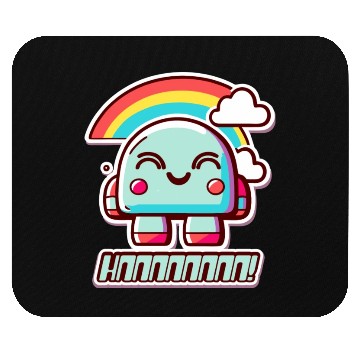 Discover A Robot Grin And A Rainbow Mouse Pads