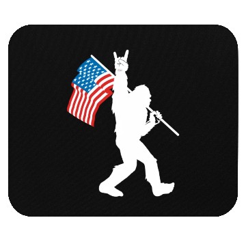 Discover Bigfoot Rock And Roll Usa Flag For Sasquatch Mouse Pads