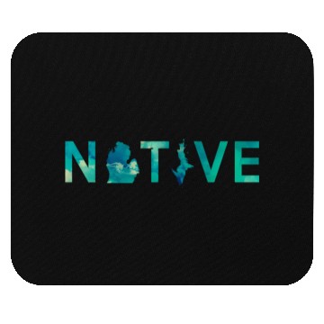 Discover Native Michigander State Map Letter Green Mouse Pads