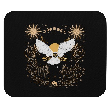 Discover Dark Academia Tarot Card Sun Moon Crystals Owl Mouse Pads