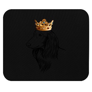 Discover Longhaired Dachshund Dog Wearing Crown Mouse Pads