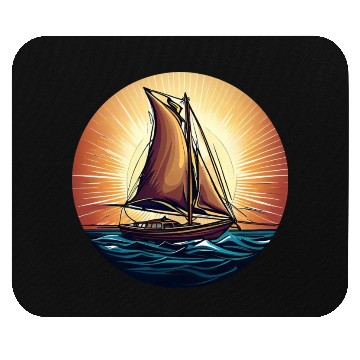Discover Sailboat in Sunset Mouse Pads