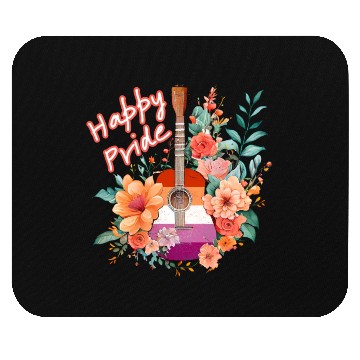 Discover LGBTQ Happy Pride, Retro Guitar & Flowers, Lesbian Mouse Pads