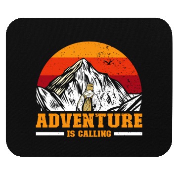Discover Adventure is Calling hiker Mountaineer Climber Mouse Pads