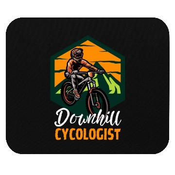 Discover Downhill Cycologist Retro Sunset Cycling Mouse Pads