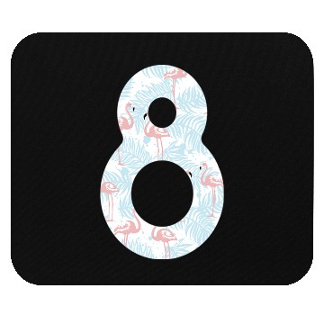 Discover 8 T Shirt8 Flamingo Pattern Number Mouse Pads