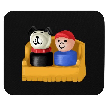 Discover Little People Boy And His Dog Painting Mouse Pads