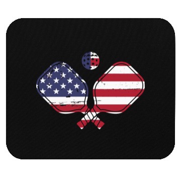 Discover Patriotic Pickleball US Flag Paddleball Design Mouse Pads