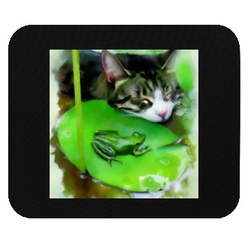 Discover Unlikely Friends - Cat and Frog Mouse Pads