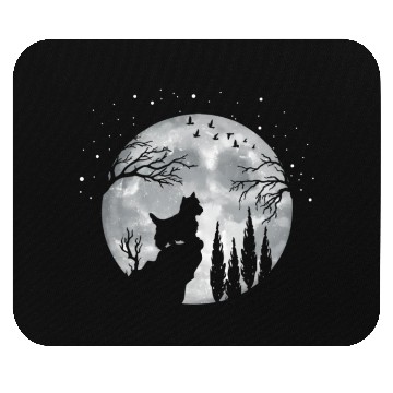 Discover Yorhire Terrier Full Moon At Night Pet Mouse Pads
