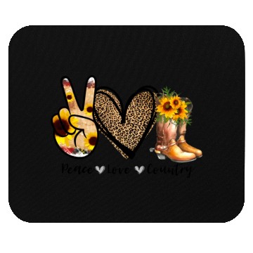 Discover Sunflower Peace Love Country Cowgirl Midwest Boot Mouse Pads