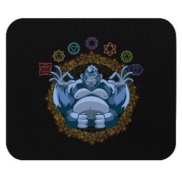 Discover Chakras Meditating Gorilla Ape Monkey Mouse Pads
