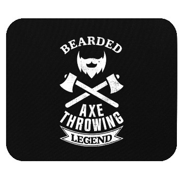 Discover Bearded Axe Throwing Legend Funny For Men Mouse Pads