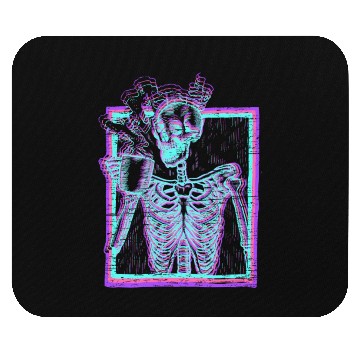 Discover Distressed Synthwave eleton Vaporwave Smiling Mouse Pads