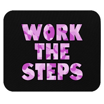 Discover Work the Steps purple camo Mouse Pads