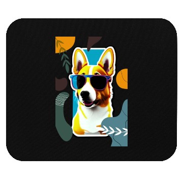 Discover cute puppy with flowers Mouse Pads