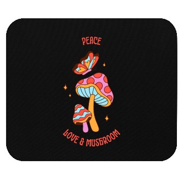 Discover Peace Love & Mushroom Mouse Pads
