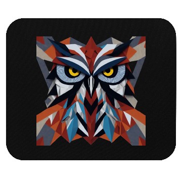 Discover Vintage Geometric Beautiful 3D Owl Artwork Mouse Pads