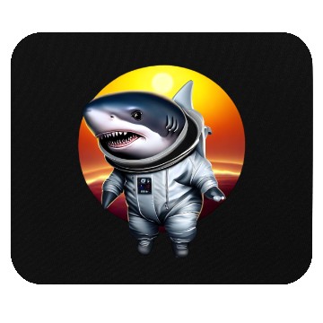 Discover Shark astronaut at sunset Mouse Pads